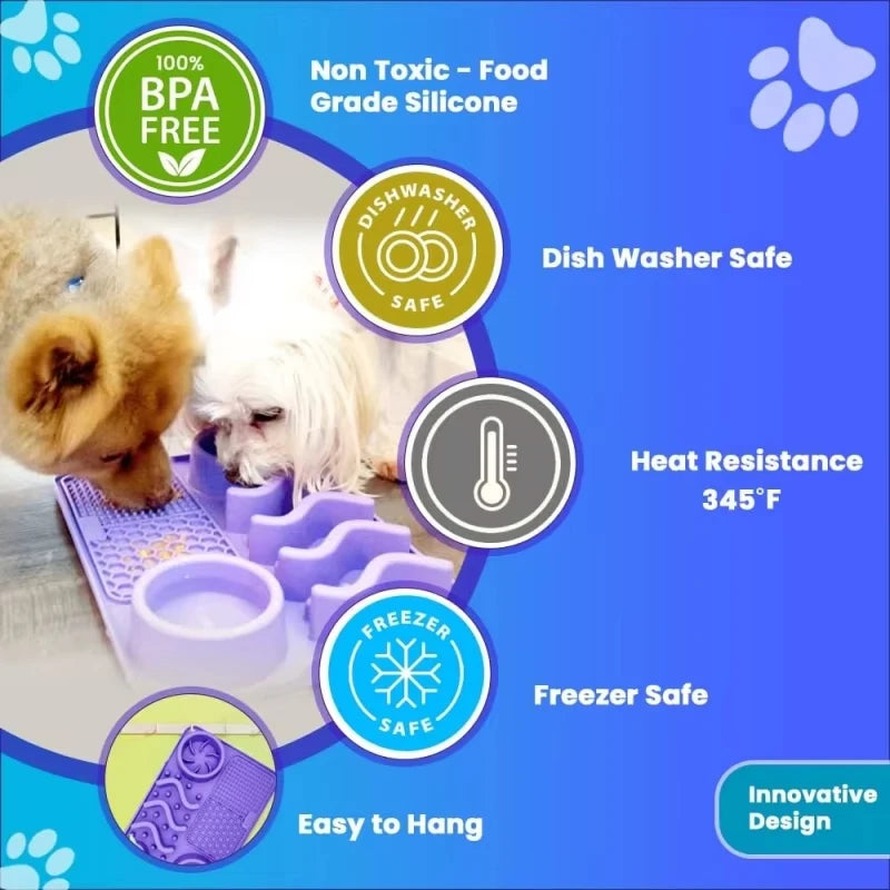 Slow Feeder Mat for Pets - Non-Toxic Silicone