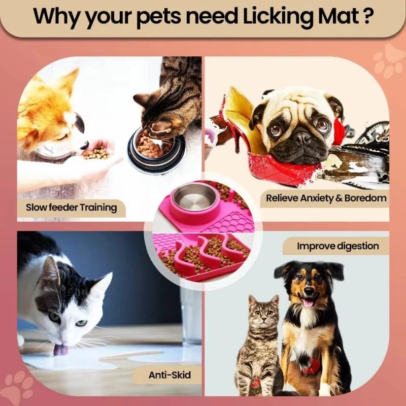 Slow Feeder Mat for Pets - Non-Toxic Silicone