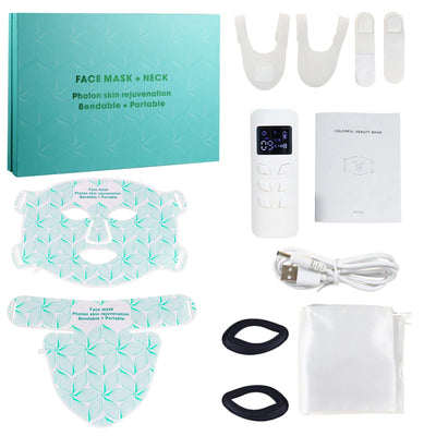 Facial LED Mask with Neck Red Light Near Infrared Therapy