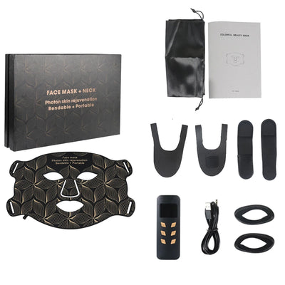 Facial LED Mask with Neck Red Light Near Infrared Therapy