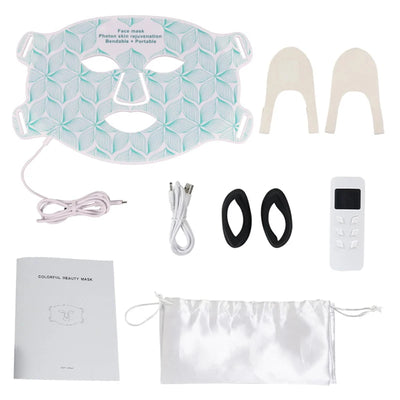 Facial LED Mask with Neck Red Light Near Infrared Therapy